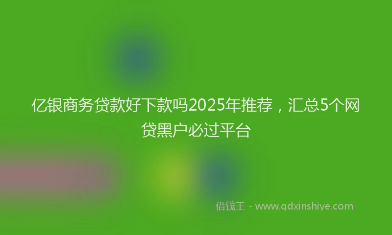 亿银商务贷款好下款吗2025年推荐，汇总5个网贷黑户必过平台