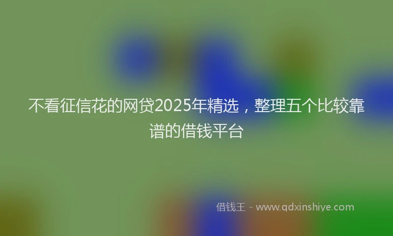 不看征信花的网贷2025年精选，整理五个比较靠谱的借钱平台