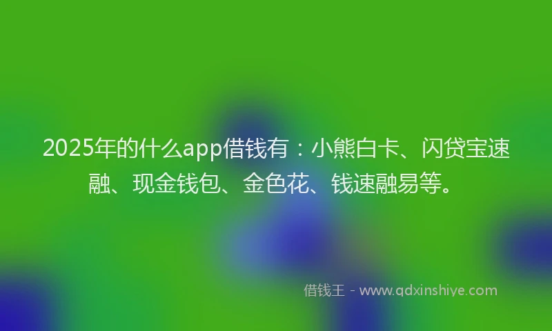 2025年的什么app借钱有：小熊白卡、闪贷宝速融、现金钱包、金色花、钱速融易等。