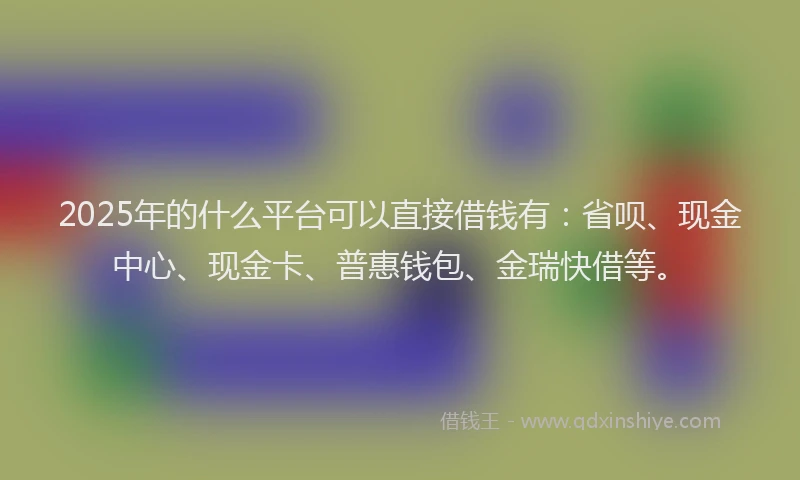 2025年的什么平台可以直接借钱有：省呗、现金中心、现金卡、普惠钱包、金瑞快借等。