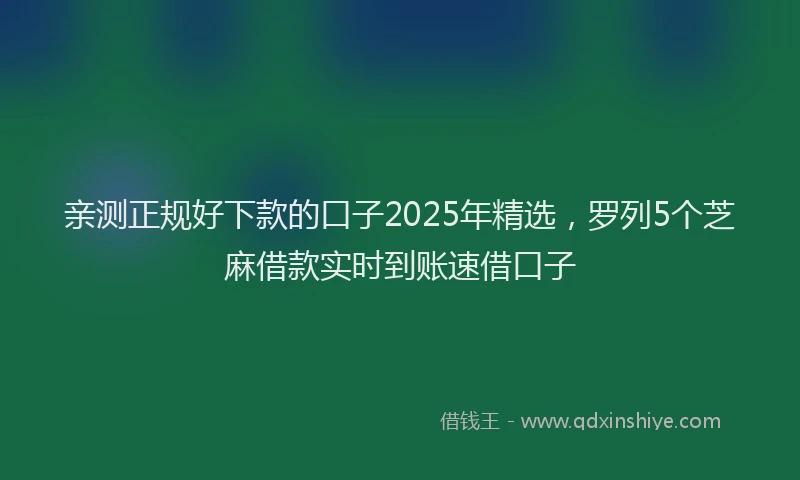 亲测正规好下款的口子2025年精选，罗列5个芝麻借款实时到账速借口子