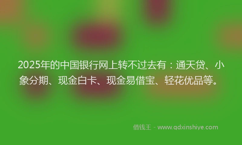 2025年的中国银行网上转不过去有：通天贷、小象分期、现金白卡、现金易借宝、轻花优品等。