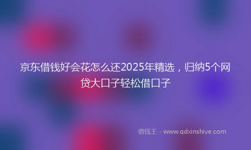 京东借钱好会花怎么还2025年精选，归纳5个网贷大口子轻松借口子