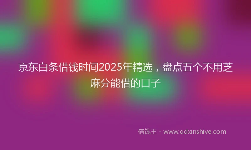 京东白条借钱时间2025年精选，盘点五个不用芝麻分能借的口子