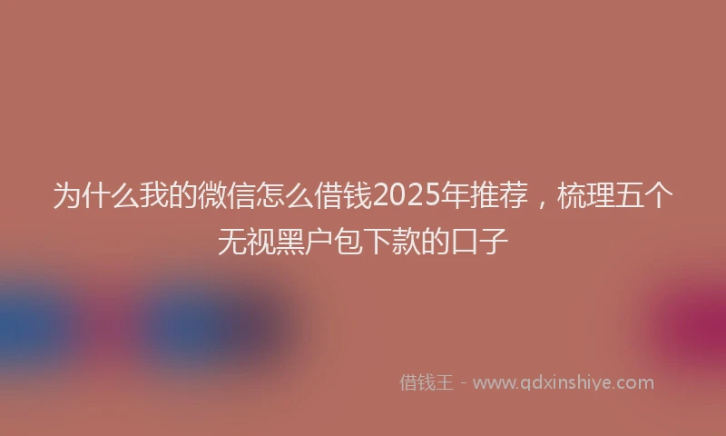 为什么我的微信怎么借钱2025年推荐，梳理五个无视黑户包下款的口子