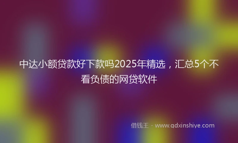 中达小额贷款好下款吗2025年精选，汇总5个不看负债的网贷软件