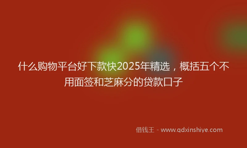 什么购物平台好下款快2025年精选，概括五个不用面签和芝麻分的贷款口子