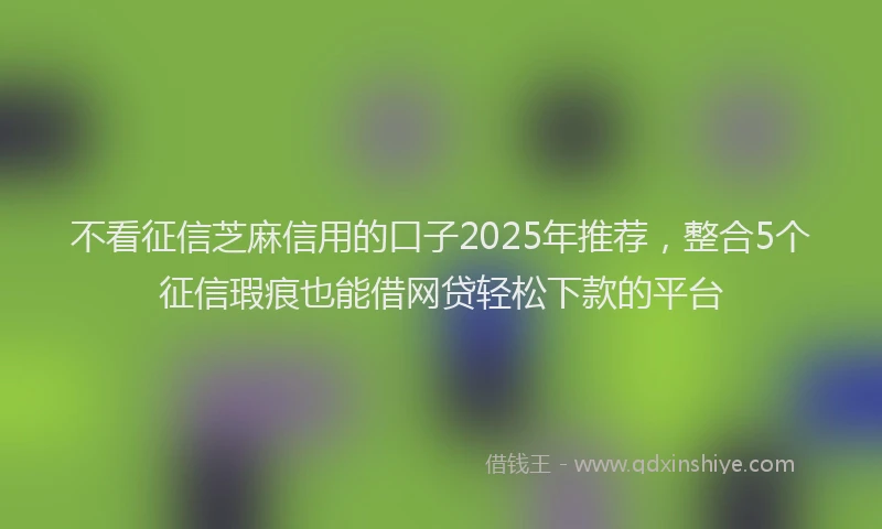 不看征信芝麻信用的口子2025年推荐，整合5个征信瑕疵也能借网贷轻松下款的平台