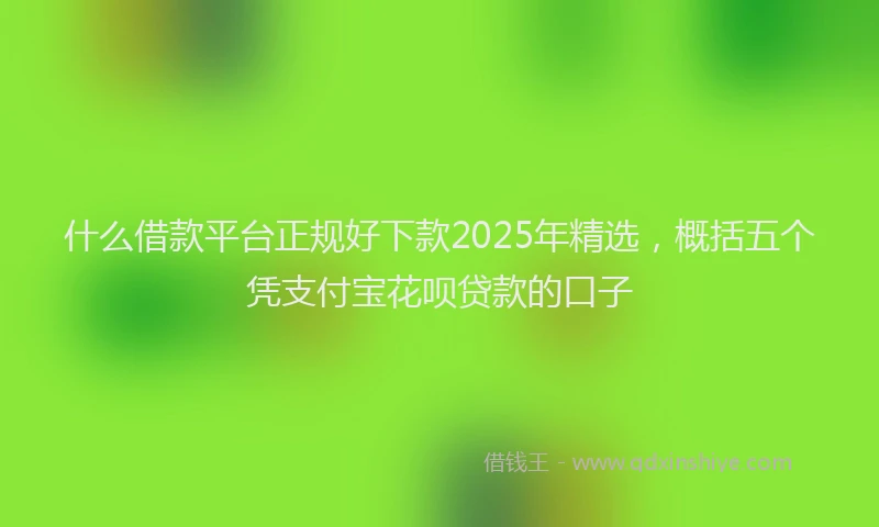 什么借款平台正规好下款2025年精选，概括五个凭支付宝花呗贷款的口子
