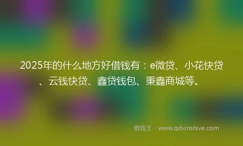 2025年的什么地方好借钱有：e微贷、小花快贷、云钱快贷、鑫贷钱包、秉鑫商城等。