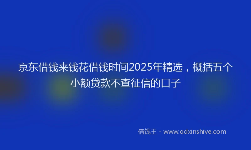 京东借钱来钱花借钱时间2025年精选，概括五个小额贷款不查征信的口子