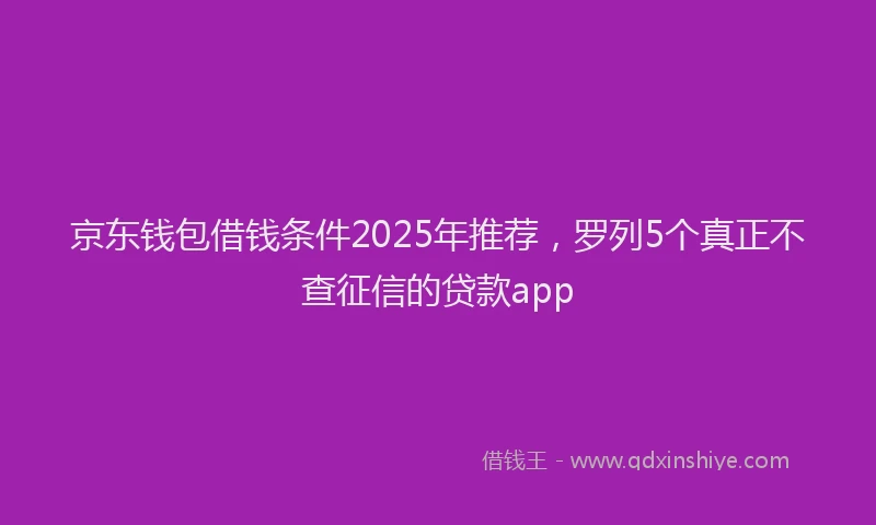 京东钱包借钱条件2025年推荐，罗列5个真正不查征信的贷款app