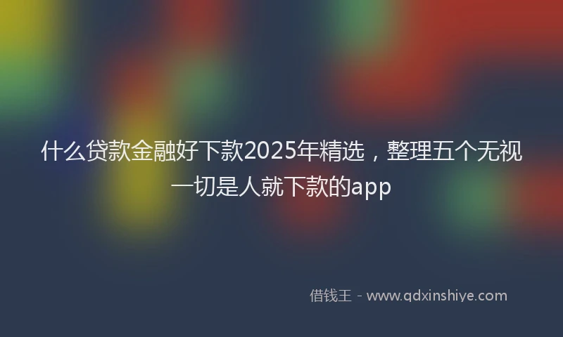 什么贷款金融好下款2025年精选，整理五个无视一切是人就下款的app