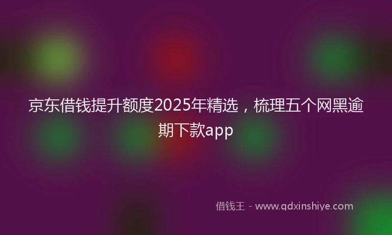 京东借钱提升额度2025年精选，梳理五个网黑逾期下款app