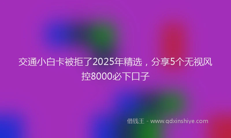交通小白卡被拒了2025年精选，分享5个无视风控8000必下口子