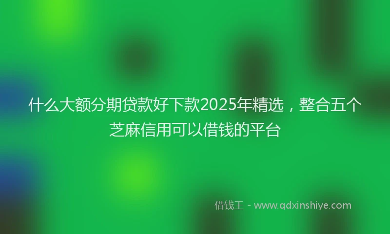 什么大额分期贷款好下款2025年精选，整合五个芝麻信用可以借钱的平台