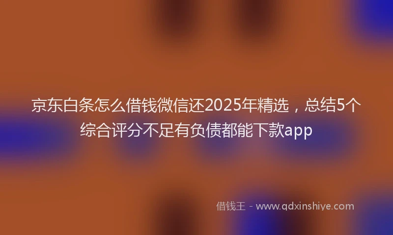 京东白条怎么借钱微信还2025年精选，总结5个综合评分不足有负债都能下款app