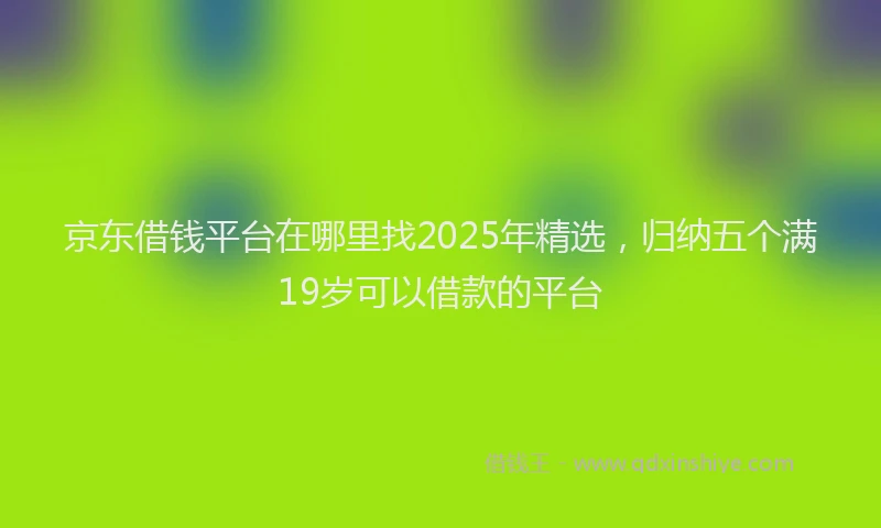 京东借钱平台在哪里找2025年精选，归纳五个满19岁可以借款的平台