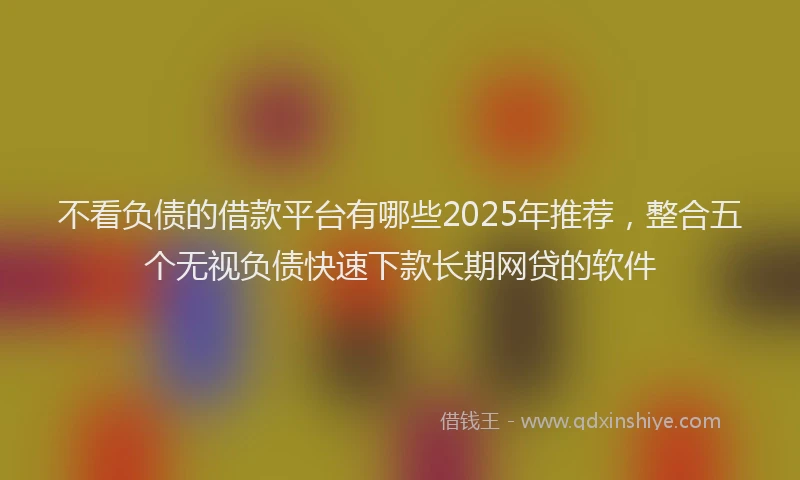 不看负债的借款平台有哪些2025年推荐，整合五个无视负债快速下款长期网贷的软件