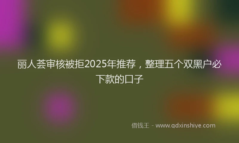 丽人荟审核被拒2025年推荐，整理五个双黑户必下款的口子