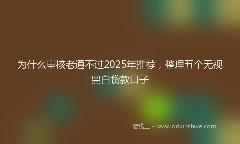 为什么审核老通不过2025年推荐，整理五个无视黑白贷款口子