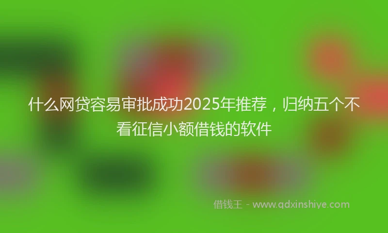 什么网贷容易审批成功2025年推荐，归纳五个不看征信小额借钱的软件