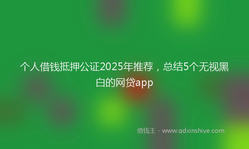 个人借钱抵押公证2025年推荐，总结5个无视黑白的网贷app