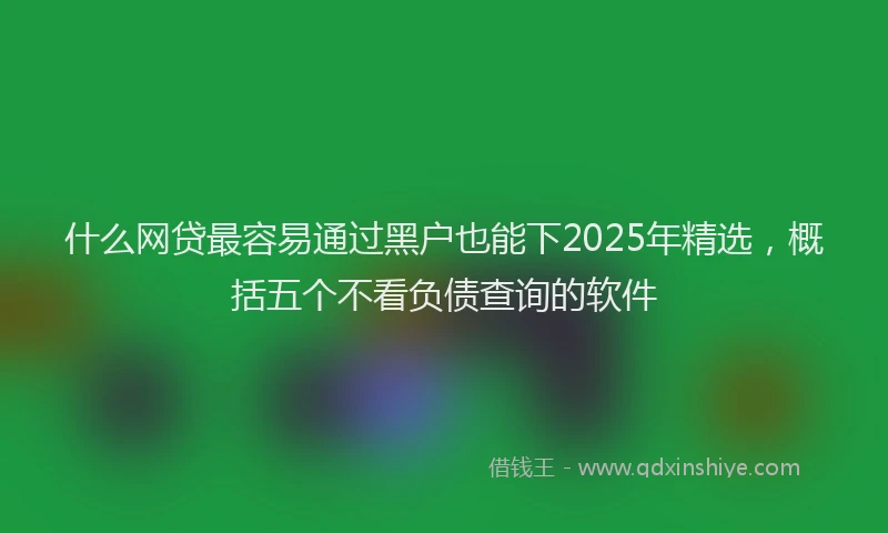 什么网贷最容易通过黑户也能下2025年精选，概括五个不看负债查询的软件