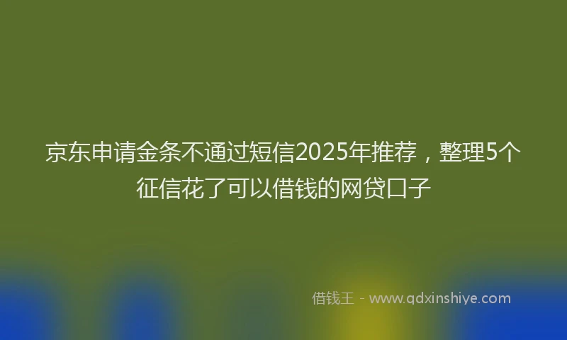 京东申请金条不通过短信2025年推荐，整理5个征信花了可以借钱的网贷口子