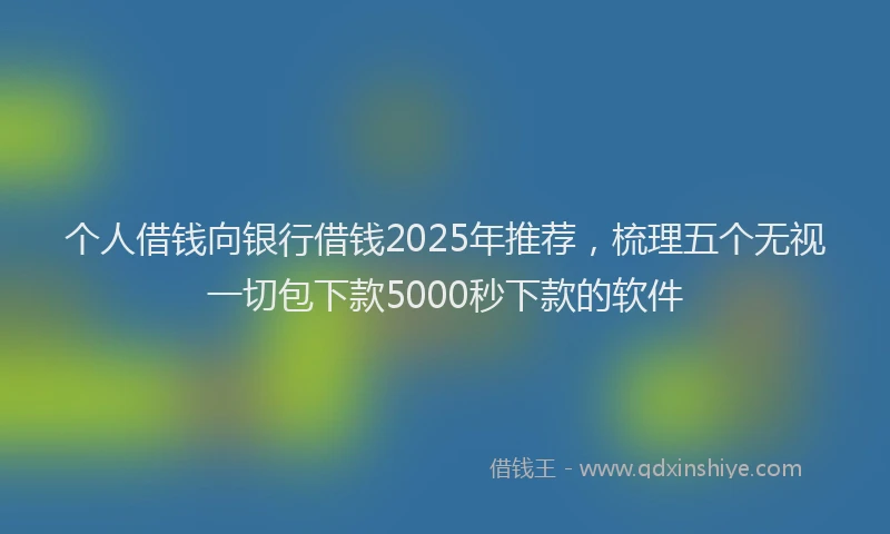 个人借钱向银行借钱2025年推荐，梳理五个无视一切包下款5000秒下款的软件