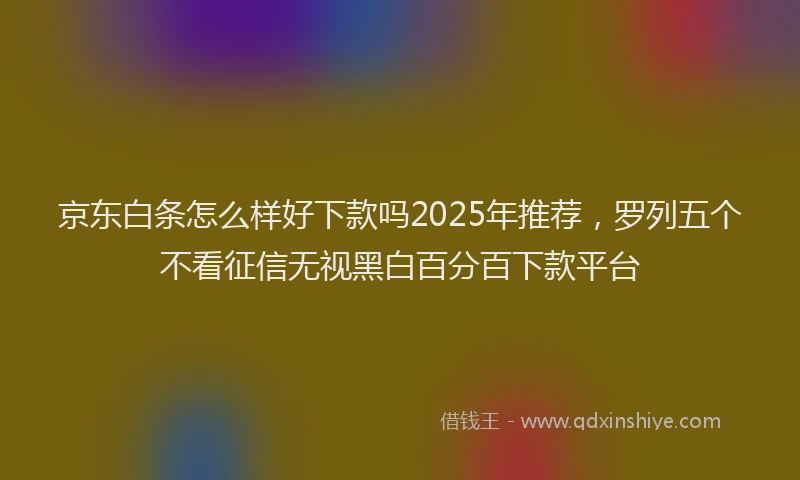 京东白条怎么样好下款吗2025年推荐，罗列五个不看征信无视黑白百分百下款平台