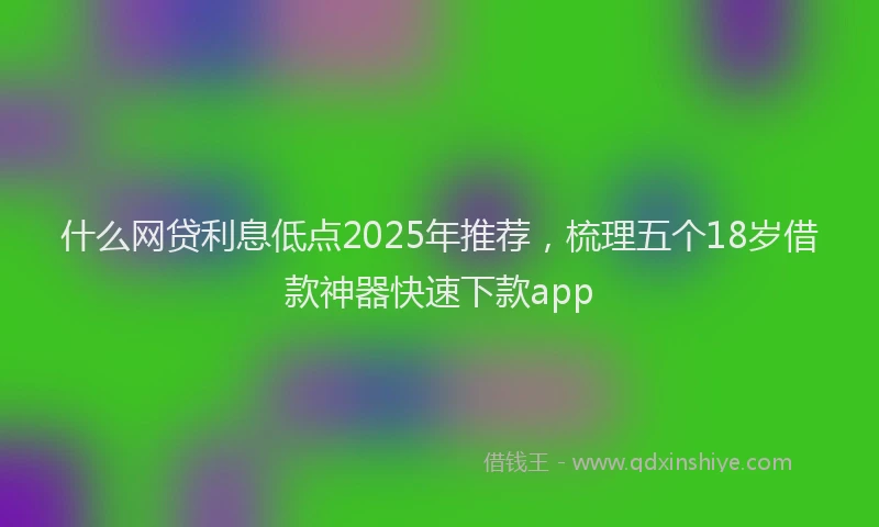 什么网贷利息低点2025年推荐，梳理五个18岁借款神器快速下款app