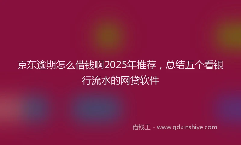 京东逾期怎么借钱啊2025年推荐，总结五个看银行流水的网贷软件