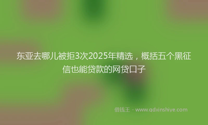 东亚去哪儿被拒3次2025年精选，概括五个黑征信也能贷款的网贷口子