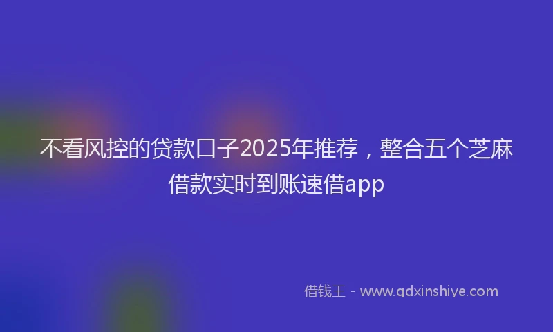 不看风控的贷款口子2025年推荐，整合五个芝麻借款实时到账速借app