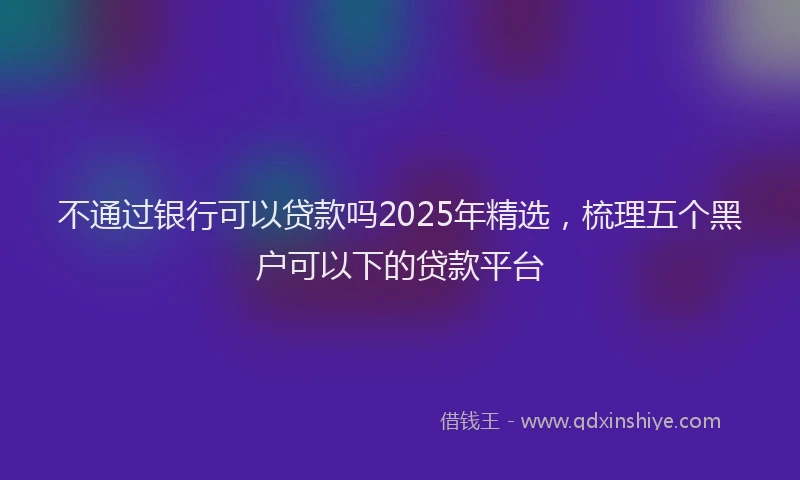 不通过银行可以贷款吗2025年精选，梳理五个黑户可以下的贷款平台