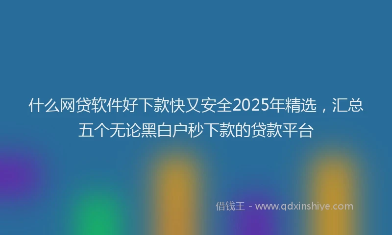 什么网贷软件好下款快又安全2025年精选，汇总五个无论黑白户秒下款的贷款平台