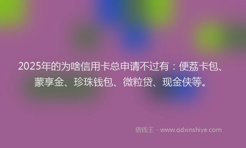 2025年的为啥信用卡总申请不过有：便荔卡包、蒙享金、珍珠钱包、微粒贷、现金侠等。