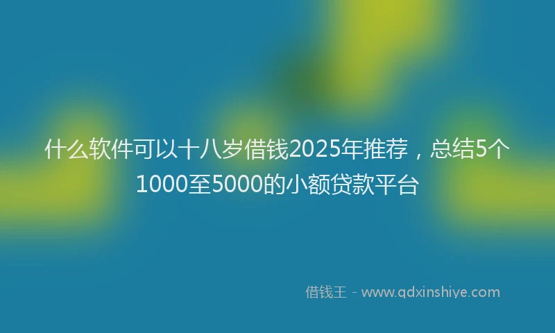 什么软件可以十八岁借钱2025年推荐，总结5个1000至5000的小额贷款平台