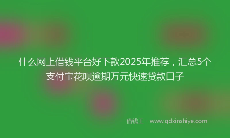 什么网上借钱平台好下款2025年推荐，汇总5个支付宝花呗逾期万元快速贷款口子