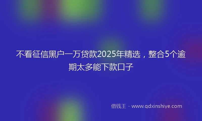不看征信黑户一万贷款2025年精选，整合5个逾期太多能下款口子