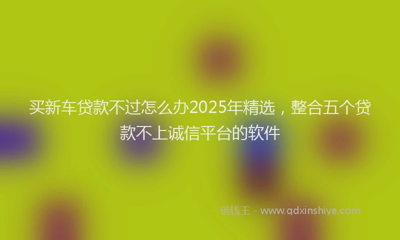 买新车贷款不过怎么办2025年精选，整合五个贷款不上诚信平台的软件