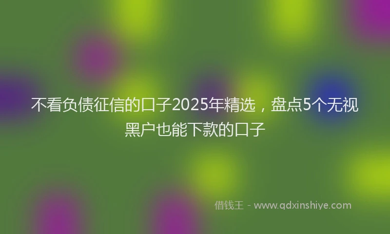 不看负债征信的口子2025年精选，盘点5个无视黑户也能下款的口子