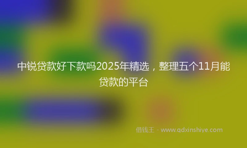 中锐贷款好下款吗2025年精选，整理五个11月能贷款的平台