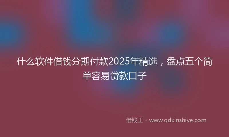 什么软件借钱分期付款2025年精选，盘点五个简单容易贷款口子