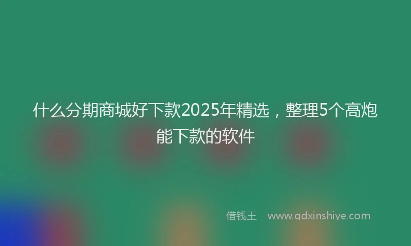 什么分期商城好下款2025年精选，整理5个高炮能下款的软件