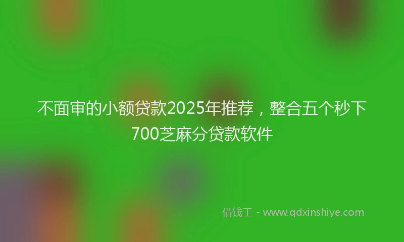 不面审的小额贷款2025年推荐，整合五个秒下700芝麻分贷款软件
