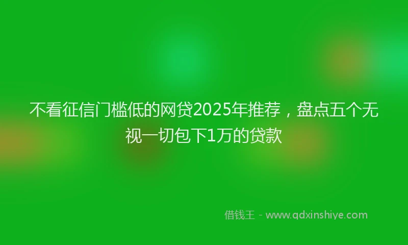 不看征信门槛低的网贷2025年推荐，盘点五个无视一切包下1万的贷款