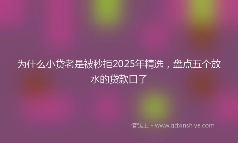 为什么小贷老是被秒拒2025年精选，盘点五个放水的贷款口子