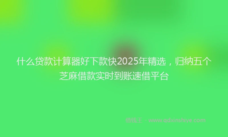 什么贷款计算器好下款快2025年精选，归纳五个芝麻借款实时到账速借平台